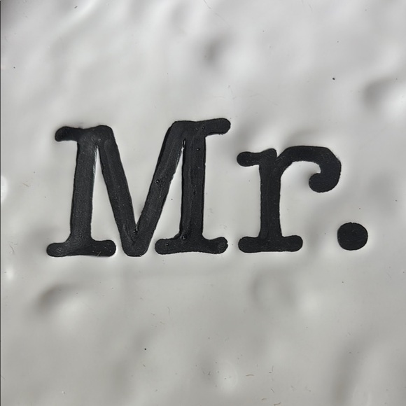 Mud Pie White 'Mr. & Mrs.' Serving Platter - Picture 3 of 5